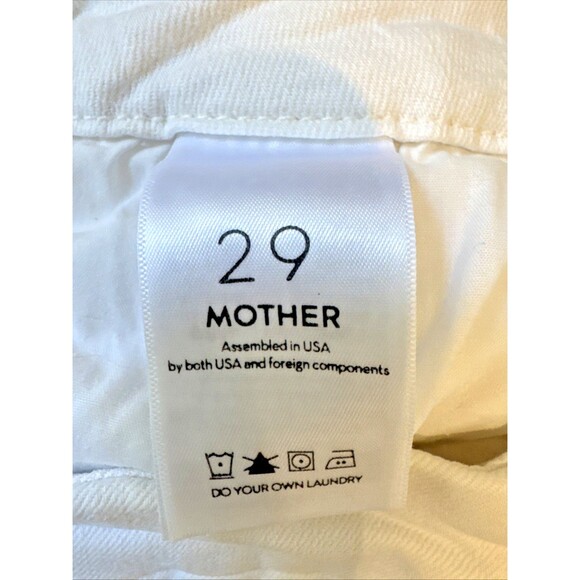 Mother The Pixie Size 29  High Rise Skinny Jeans Taste The Rainbow Cream Buttons - Picture 5 of 13